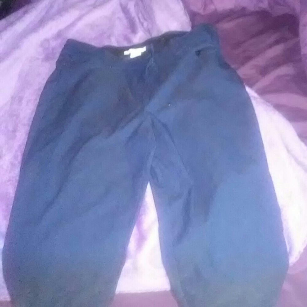 Silky Dark Blue Dress Pants